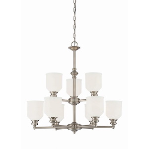 9 Light Chandelier-Transitional Style with Transitional Inspirations-27 inches tall by 26 inches wide - 477804