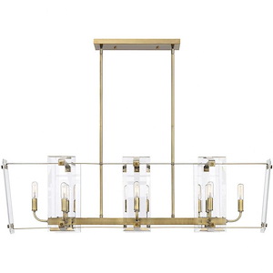 8 Light Linear Chandelier-Transitional Style with Modern and Contemporary Inspirations-11 inches tall by 14 inches wide