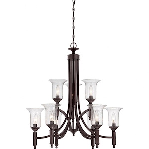 9 Light Chandelier-Traditional Style with Transition Inspirations-30.75 inches tall by 27.5 inches wide - 1027500