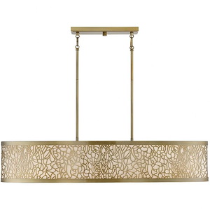 5 Light Linear Chandelier-8 inches tall by 15.5 inches wide - 1217170
