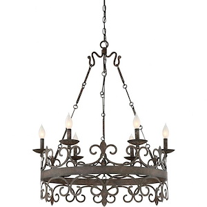 6 Light Chandelier-Traditional Style with Rustic and Country French Inspirations-36.5 inches tall by 34 inches wide