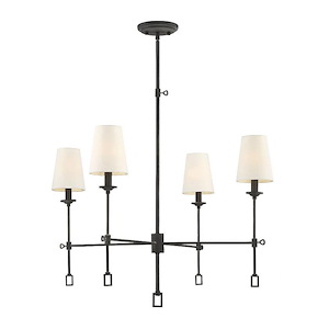 4 Light Chandelier-Farmhouse Style with Rustic and Traditional Inspirations-27 inches tall by 30 inches wide - 600195