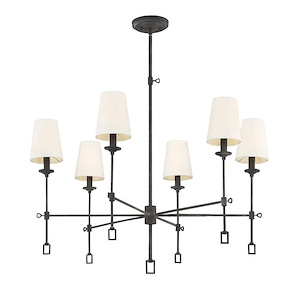 6 Light Chandelier-Farmhouse Style with Rustic and Traditional Inspirations-27 inches tall by 32 inches wide
