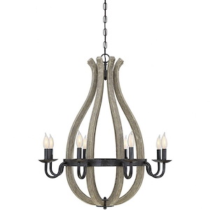 8 Light Chandelier-Traditional Style with Rustic and Farmhouse Inspirations-32 inches tall by 28 inches wide