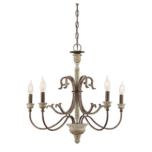 5 Light Chandelier-Shabby Chic Style with Farmhouse and Rustic Inspirations-23 inches tall by 26 inches wide - 1217364