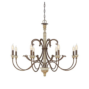 8 Light Chandelier-Shabby Chic Style with Farmhouse and Rustic Inspirations-28 inches tall by 34 inches wide - 1217223