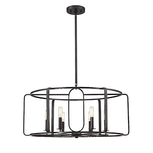 6 Light Chandelier-Industrial Style with Contemporary and Modern Inspirations-18.25 inches tall by 28 inches wide