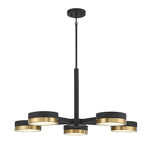 Ashor - 55W 5 Led Chandelier In Contemporary Style-16 Inches Tall And 34 Inches Wide - 1217301
