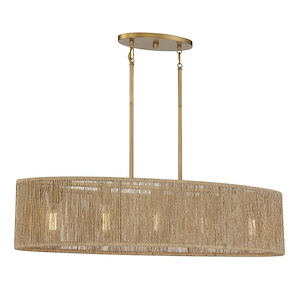 Ashe - 5 Light Linear Chandelier In Bohemian/Eclectic Style-9 Inches Tall And 14 Inches Wide - 1217122