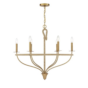 Charter - 6 Light Chandelier In Coastal Style-28 Inches Tall And 32 Inches Wide