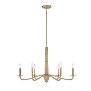 Cannon - 6 Light Chandelier In Coastal Style-19 Inches Tall And 32 Inches Wide