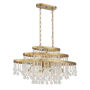 Luna - 10 Light Linear Chandelier In Glam Style-20 Inches Tall And 17 Inches Wide - 1217459