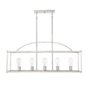 5 Light Linear Chandelier-16 inches tall by 12 inches wide