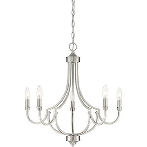 5 Light Chandelier-Transitional Style with Modern and Farmhouse Inspirations-22 inches tall by 24 inches wide