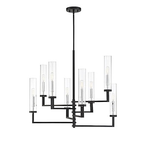 8 Light Chandelier-Modern Style with Contemporary and Scandinavian Inspirations-25 inches tall by 28.38 inches wide