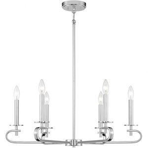 6 Light Chandelier-9 inches tall by 28 inches wide - 1040502