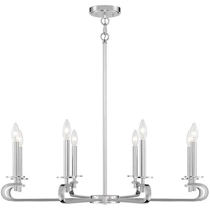 8 Light Chandelier-9 inches tall by 34 inches wide - 1040501