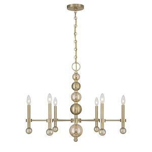 Crescent - 6 Light Chandelier-23.63 Inch Tall and 30 Inch Wide - 1399710