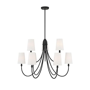 9 Light Chandelier-Transitional Style with Modern and Farmhouse Inspirations-24 inches tall by 35 inches wide - 929642