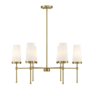 Haynes - 6 Light Chandelier In Modern Style-16 Inches Tall and 30 Inches Wide