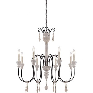 8 Light Chandelier-Traditional Style with Country French and Farmhouse Inspirations-36 inches tall by 33 inches wide