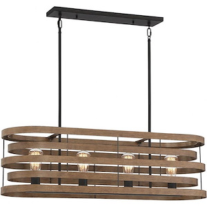 4 Light Linear Chandelier-14 inches tall by 10 inches wide - 1217217