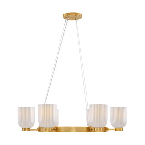 Isla Blanca - 6 Light Chandelier In Vintage Style by Breegan Jane -22 Inches Tall and 32 Inches Wide
