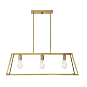 3 Light Linear Chandelier-Traditional Style with Contemporary and Eclectic Inspirations-10.5 inches tall by 11 inches wide - 820548