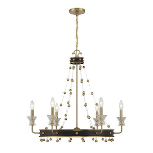 Iris - 6 Light Chandelier In Mid-Century Modern Style-29 Inches Tall and 31.5 Inches Wide