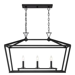 3 Light Linear Chandelier-Traditional Style with Transitional and Bohemian Inspirations-21 inches tall by 16 inches wide - 731187