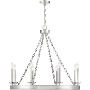 8 Light Chandelier-29.5 inches tall by 34 inches wide