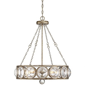 5 Light Chandelier-Glam Style with Mid-Century Modern and Vintage Inspirations-28 inches tall by 24 inches wide