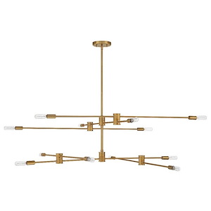 Lyrique - 12 Light Chandelier in Industrial Style-15 Inches Tall and 54.25 Inches Wide