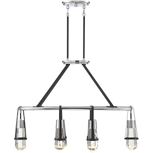 30W 6 LED Linear Chandelier-26 inches tall by 13.5 inches wide