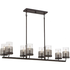 8 Light Linear Chandelier-9 inches tall by 12 inches wide