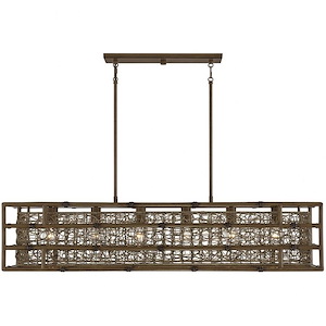 6 Light Linear Chandelier-10.5 inches tall by 12 inches wide