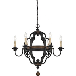 6 Light Chandelier-Traditional Style with Rustic and Farmhouse Inspirations-26.25 inches tall by 26.5 inches wide - 420535