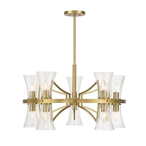 Bennington - 10 Light Chandelier In Modern Style-18 Inches Tall and 30.5 Inches Wide