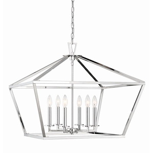 6 Light Foyer-Transitional Style with Contemporary and Farmhouse Inspirations-23 inches tall by 26 inches wide