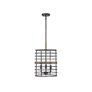 3 Light Foyer-Industrial Style with Farmhouse and Rustic Inspirations-19.75 inches tall by 13 inches wide