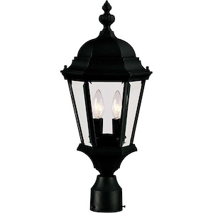 2 Light Outdoor Post Lantern-Traditional Style with Transitional Inspirations-21.25 inches tall by 9.25 inches wide - 1150494