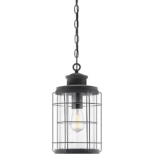 1 Light Outdoor Hanging Lantern-Nautical Style with Modern Farmhouse and Rustic Inspirations-16.25 inches tall by 8.8 inches wide