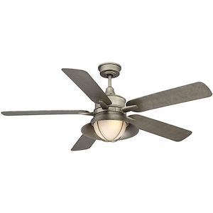 5 Blade Outdoor Ceiling Fan with Light Kit-Coastal Style with Industrial and Transitional Inspirations-14.27 inches tall by 52 inches wide
