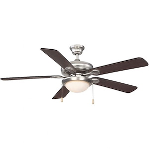 5 Blade Ceiling Fan with Light Kit-Traditional Style with Transitional Inspirations-12.09 inches tall by 52 inches wide