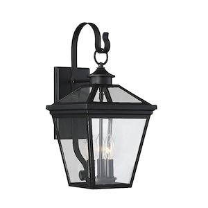 3 Light Outdoor Wall Lantern-Modern Farmhouse Style with Rustic and Transitional Inspirations-19 inches tall by 9 inches wide