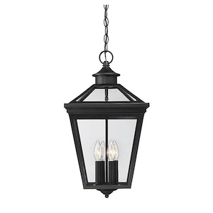 4 Light Outdoor Hanging Lantern-Modern Farmhouse Style with Rustic and Transitional Inspirations-21 inches tall by 12 inches wide