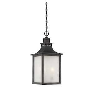 3 Light Outdoor Hanging Lantern-Modern Farmhouse Style with Rustic and Transitional Inspirations-22.5 inches tall by 10 inches wide