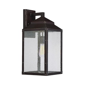 1 Light Outdoor Wall Lantern-Rustic Style with Modern Farmhouse and Transitional Inspirations-17.75 inches tall by 8 inches wide