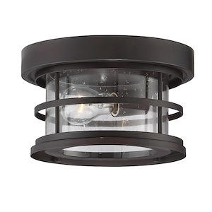 1 Light Outdoor Flush Mount-Transitional Style with Farmhouse Inspirations-6 inches tall by 10 inches wide - 495877