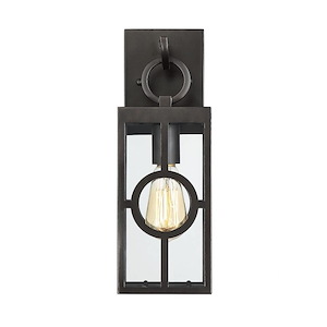 1 Light Outdoor Wall Lantern-Transitional Style with Contemporary and Modern Farmhouse Inspirations-14.25 inches tall by 5 inches wide